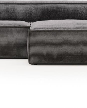 Chaiselong Sofa Kave Home Blok Højrevendt Grå Stof 240x174