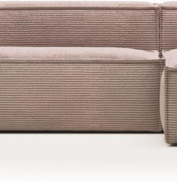 Chaiselong Sofa Kave Home Blok Lyserød Corduroy Højrevendt H69x330x174