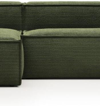 Chaiselong Sofa Kave Home Blok Venstrevendt Fløjl Grøn 300x174x69