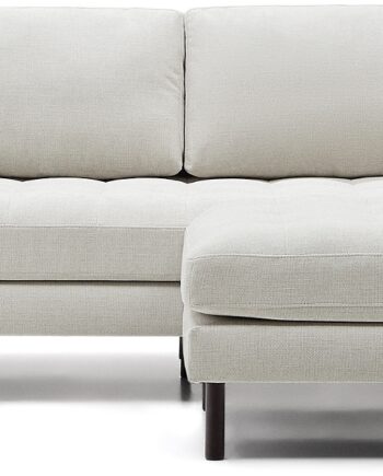 Chaiselong Sofa Kave Home Bogart Perlegrå Personers Vintage Design Aftagelige Betræk Vandafvisende Chenille