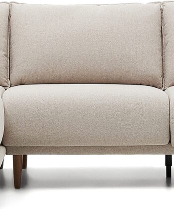 Chaiselong Sofa Kave Home Carlota Personers Beige Struktureret Stof Bæredygtig Aftagelige Betræk Resistent 84x158x262