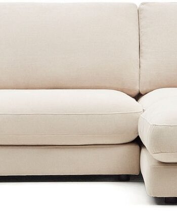 Chaiselong Sofa Kave Home Gala Højrevendt Beige 300x193 Chenille Polstring Aftagelige Betræk