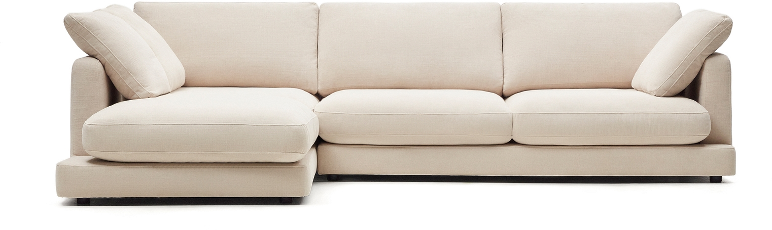 Chaiselong Sofa Kave Home Gala Venstrevendt Beige Chenille 300x193