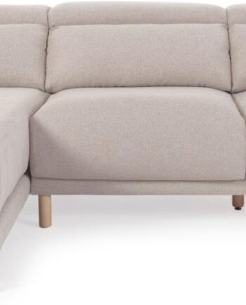 Chaiselong Sofa Venstrevendt Kave Home Singa Beige Stof Nordisk Moderne Kolonial Stil Med Aftagelige Betræk Nakkestøtter