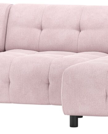Chaiselong Sofa Woood Louis Højrevendt Lyserød Fladvævet Polyester Modulær