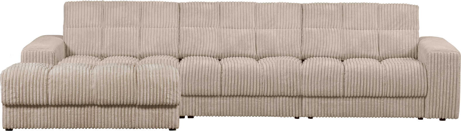 Chaiselong Sofa Woood Second Date Venstrevendt Natur Fløjl 316x162x78