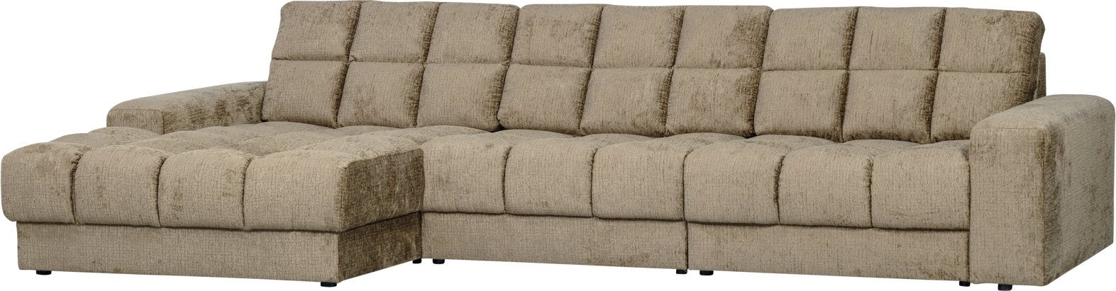 Chaiselong Sofa Woood Second Date Venstrevendt Velour Lysegrå 316x162