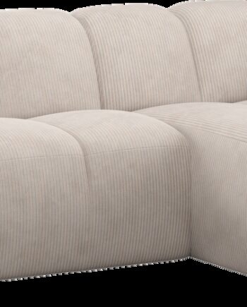 Chaiselongsofa Woood Mojo Personers Højrevendt Chaiselong Ecru Ribstof 100 Polyester Manuelt Justerbare Armlæn