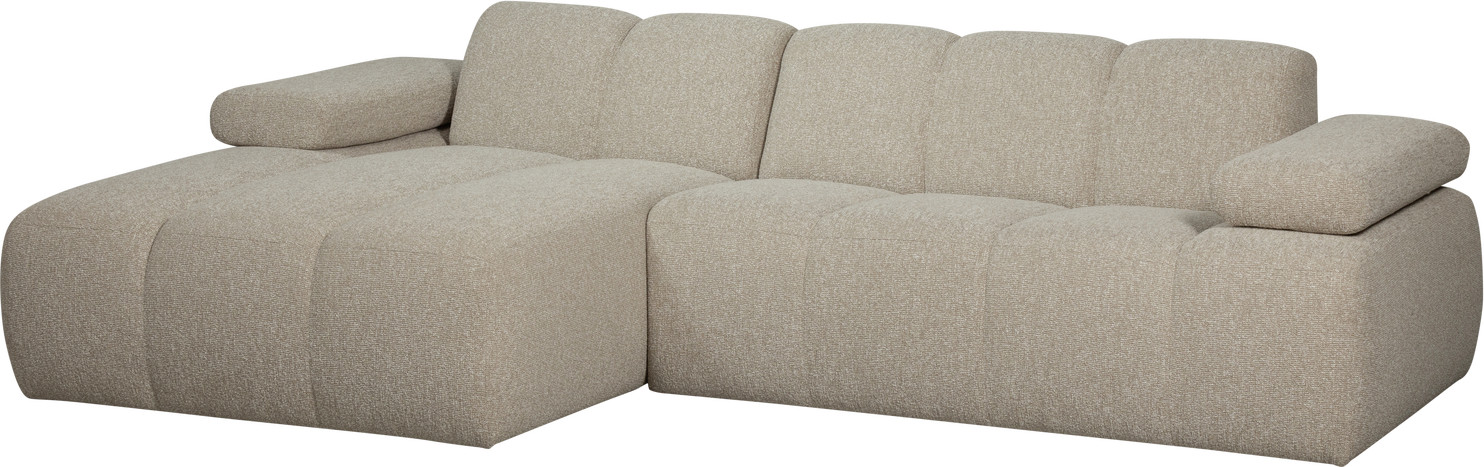 Chaiselongsofa Woood Mojo Personers Med Venstrevendt Chaiselong Beige Boucl Justerbare Armlæn B284 D160 100 Polyester