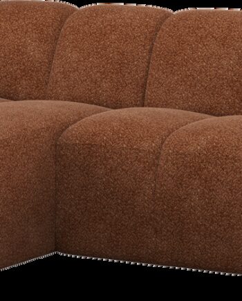 Chaiselongsofa Woood Mojo Personers Venstrevendt Chaiselong Rustbrun Valley Chenille B284 Blød Fyldig Struktur Manuelt Justerbare Armlæn