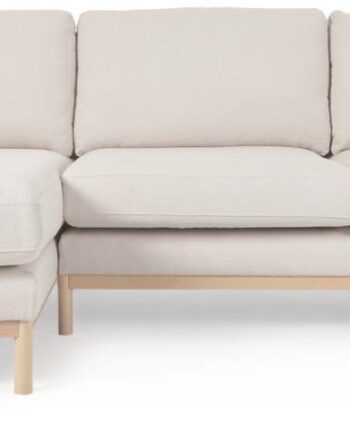 Chaiselongue Sofa Kave Home Mihaela Personers Venstrevendt Hvid Fleece Med Genanvendt Pet Aftageligt Betræk