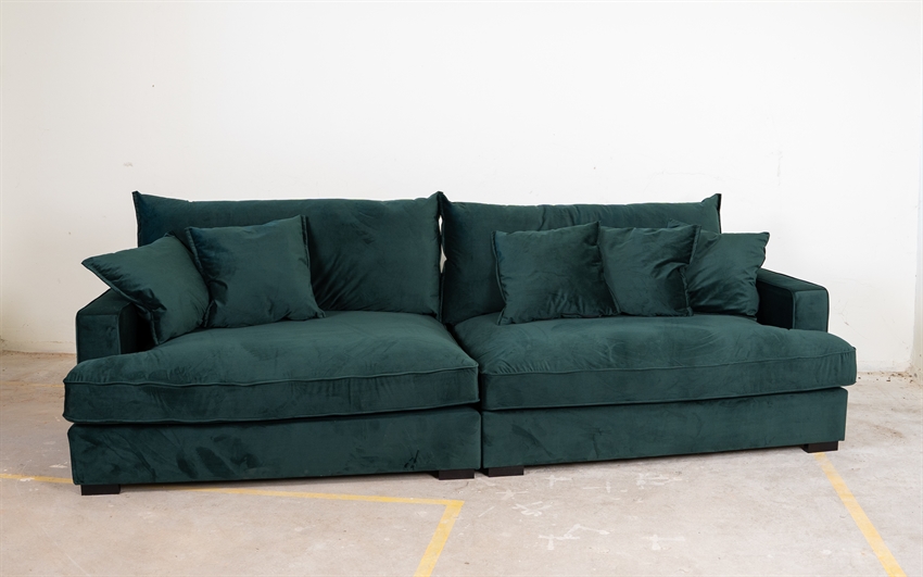 Chelsey Flydersofa Personers Sofa Grøn Velour Scandinavian Living 244 112 Møbelsalg