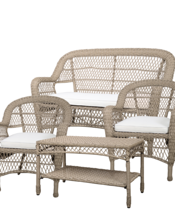 Chic Antique Havesæt Flet Bord Sofa Stole Inkl Hynde Natur 127