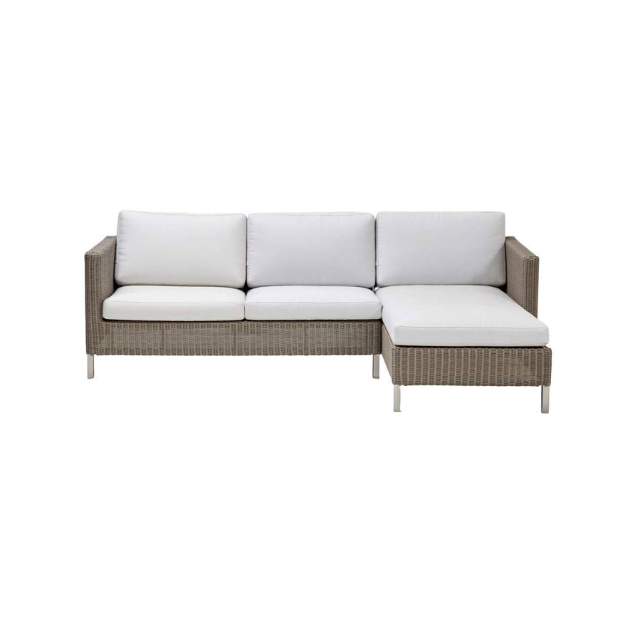 Connect Sofa Med Chaiselong Til Højre Taupe Inkl Hvide Hynder