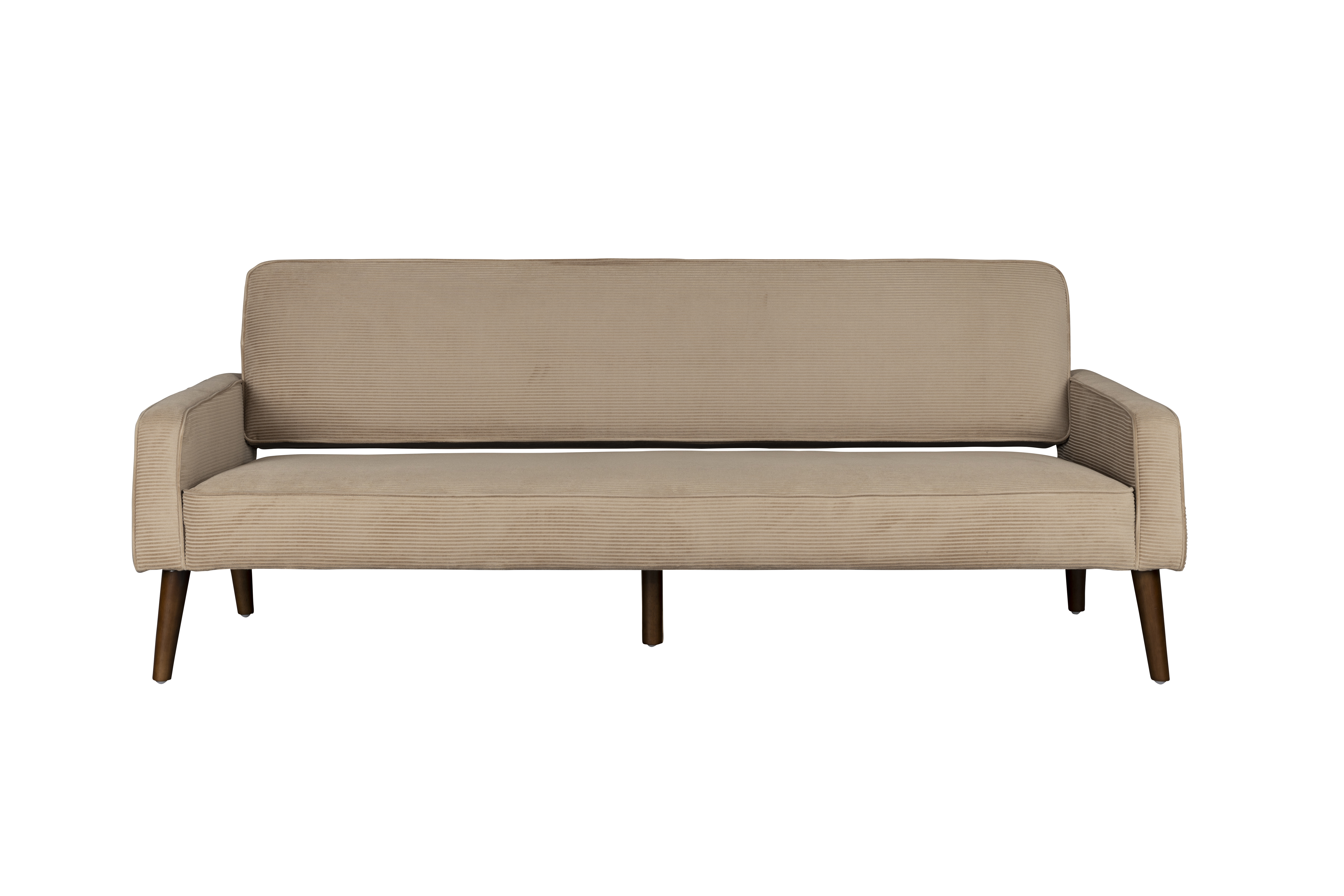 Dutchbone Preston Sofa Beige Fløjl Stof Brun Gummitræ