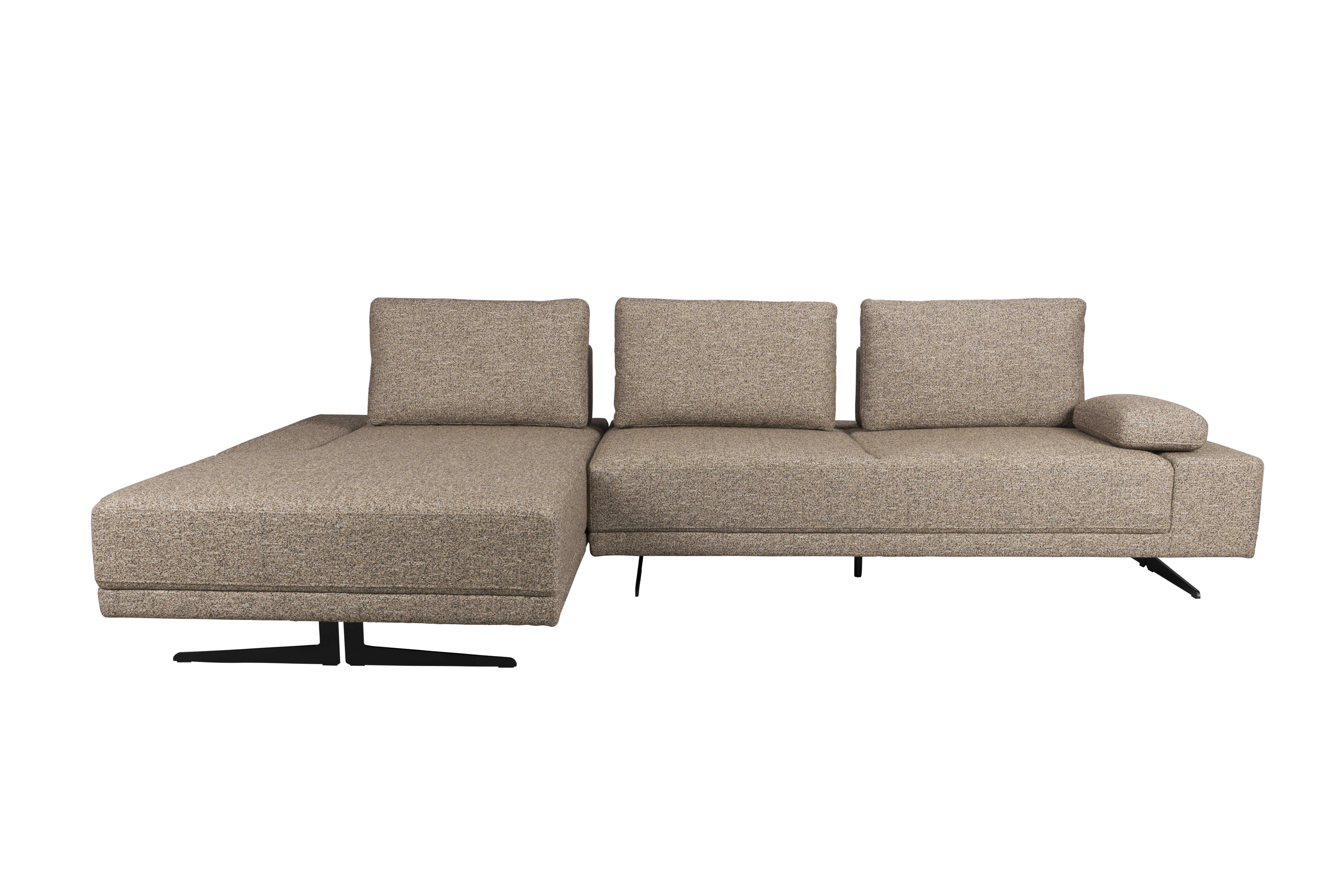 Dutchbone Shelly Sofa Venstre Chaiselong Cinnamon Polyester Stof Stål