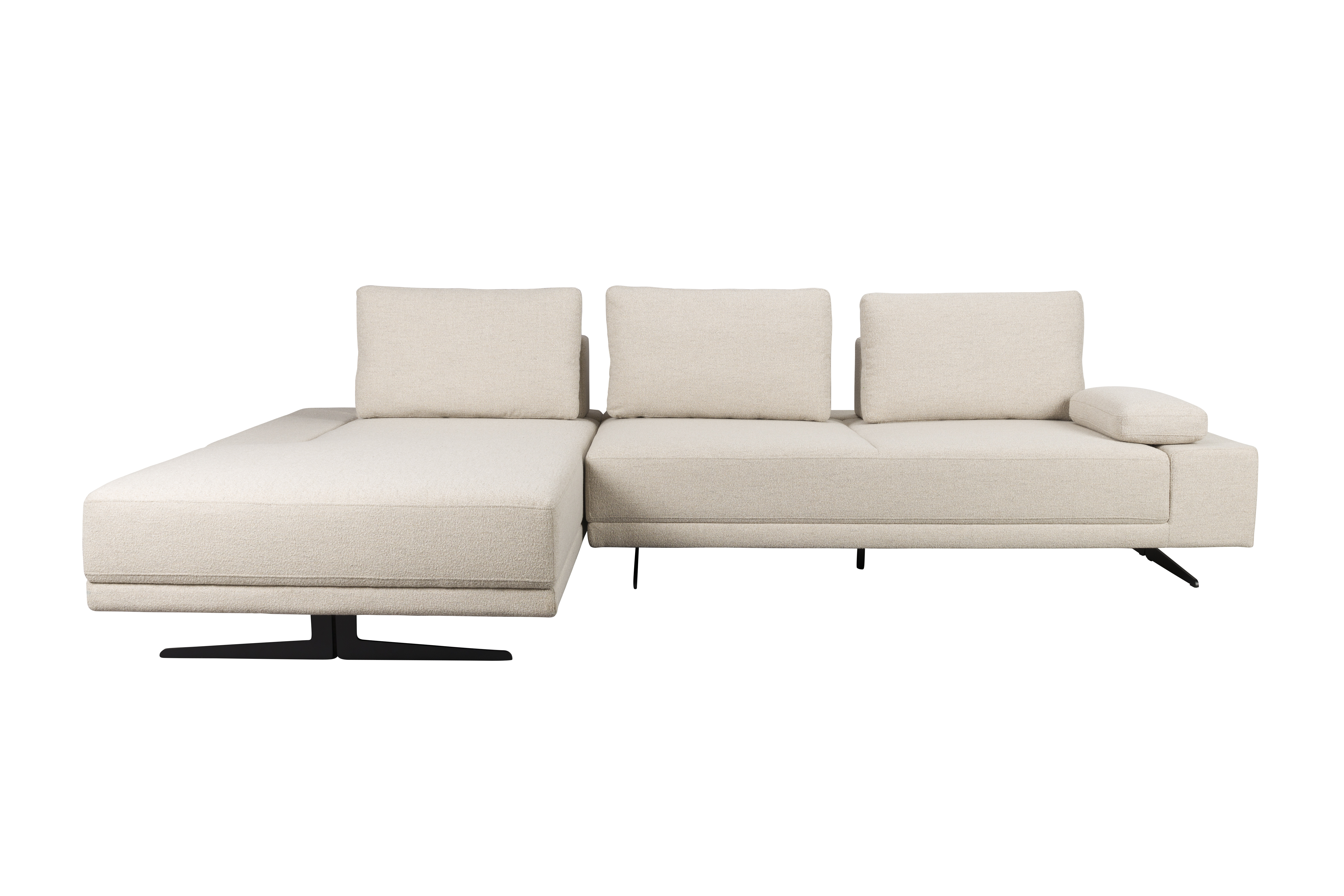 Dutchbone Shelly Sofa Venstre Chaiselong Offwhite Polyester Stof Stål