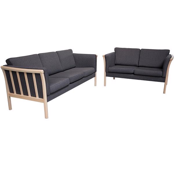 Erling Christensen Møbler Denver Sofasæt Grå Stof Ubehandlet : Erling Christensen Møbler : Erling Christensen Møbler