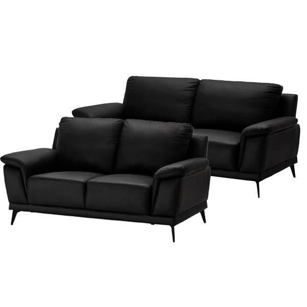 Erling Christensen Møbler Dortmund Sofasæt Sort Læder Pers : Erling Christensen Møbler : Erling Christensen Møbler