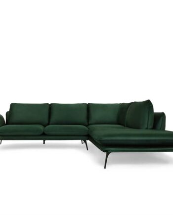 Erling Christensen Møbler Portimao Hjørnesofa Mørkegrøn Velour Højrevendt : Erling Christensen Møbler : Erling Christensen Møbler