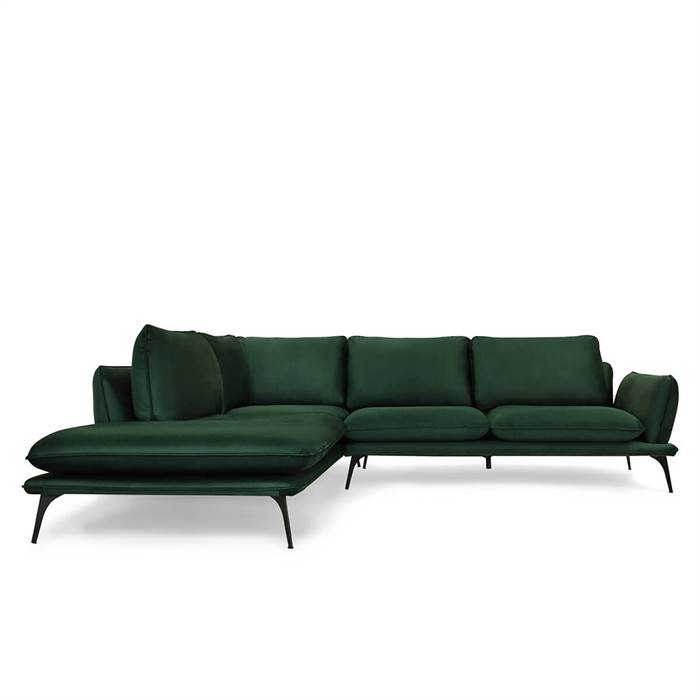 Erling Christensen Møbler Portimao Hjørnesofa Mørkegrøn Velour Venstrevendt : Erling Christensen Møbler : Erling Christensen Møbler