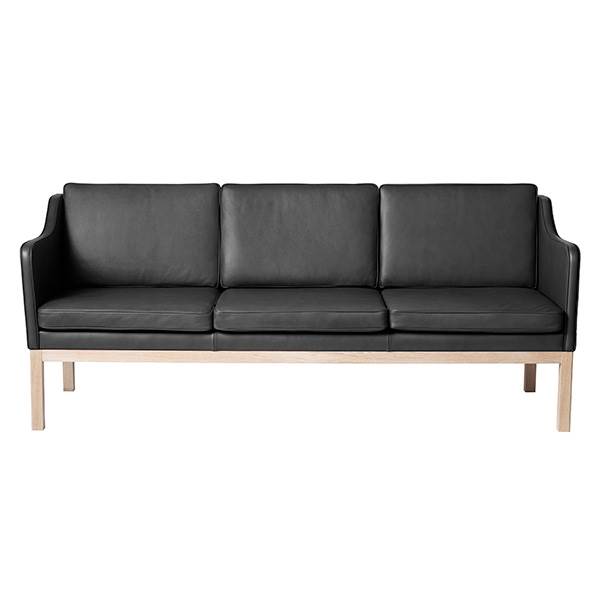 Fdb Møbler L43 Mogens Koch Pers Sofa Sort Læder : Erling Christensen Møbler