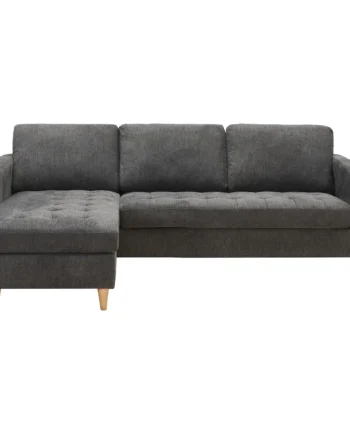 Firenze Sofa Mørkegrå Med Ben Naturtræ