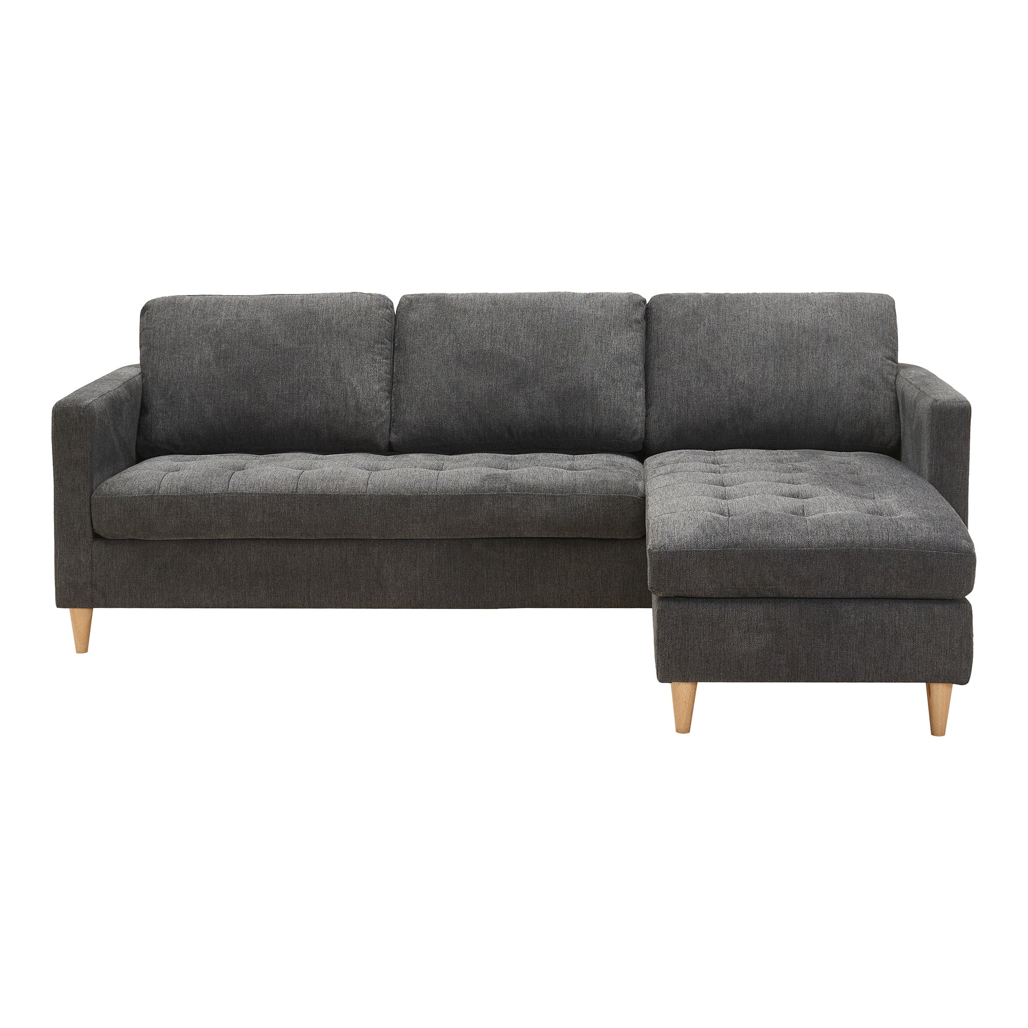 Firenze Sofa Sofa Mørkegrå Med Natur Træben Hn1045