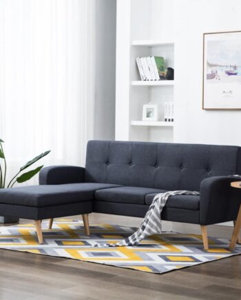 Formet Sofa Stof 186  136  Mørkegrå