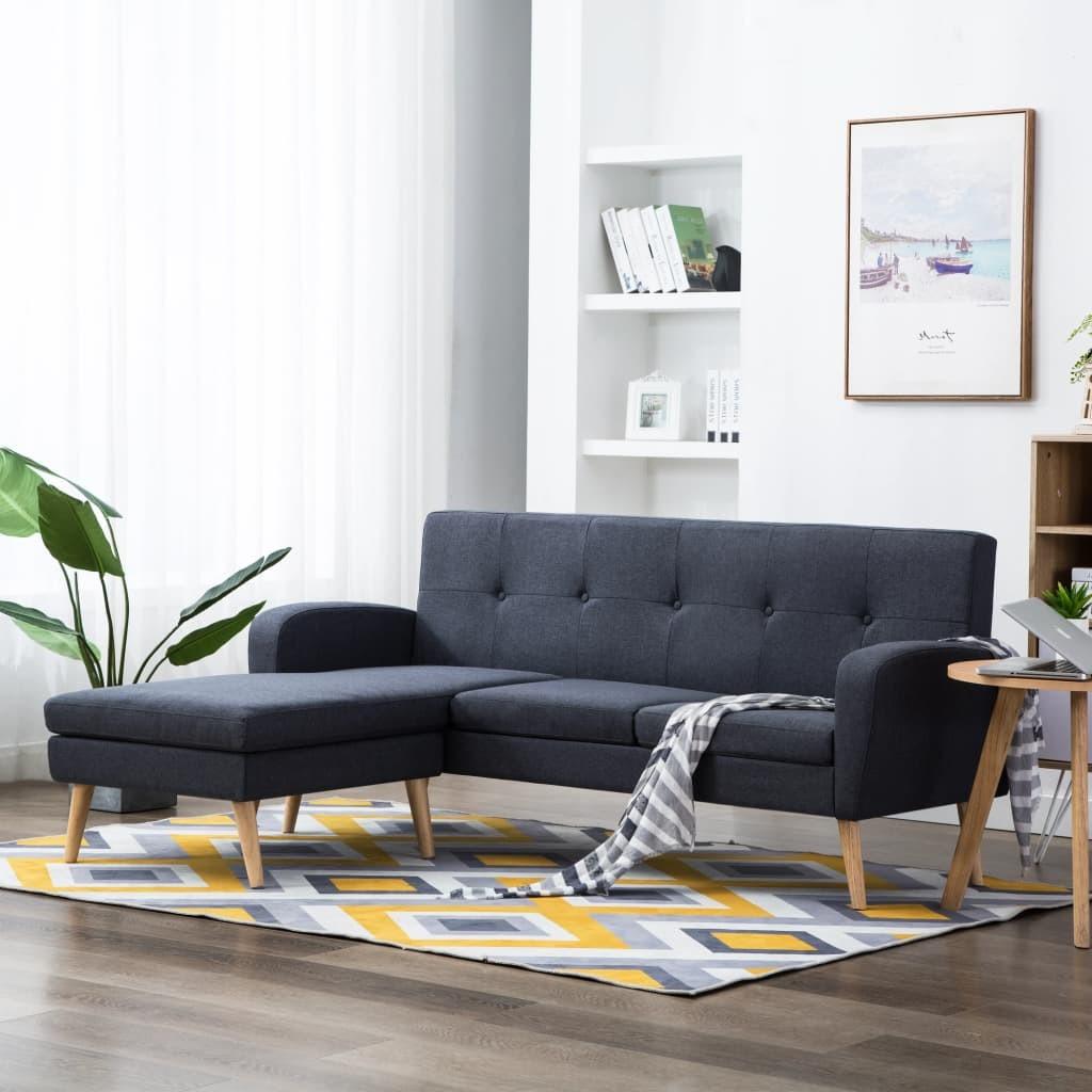 Formet Sofa Stof 186 136 Mørkegrå