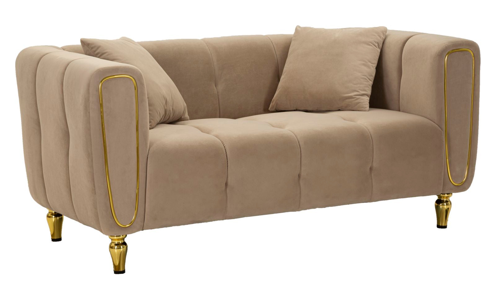 Glam Personers Sofa Med Gyldne Ben 155x81x71