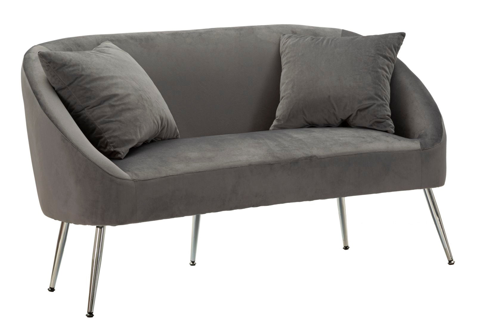 Glam Sofa Sølv Fyrretræ Træ Mdf Polyester Metal 137x69x79