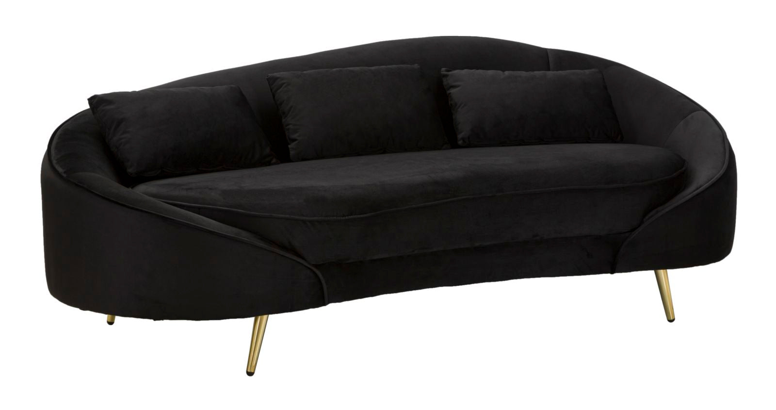 Glam Sofa Træ Polyester Metal 185x84x68