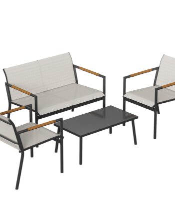 Havemøbelsæt Siddegruppe Til Personer åndbar Havelounge Med Personers Sofa Lænestole Metalbord Fodpuder