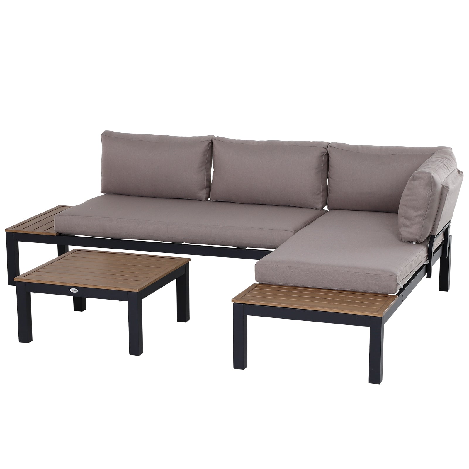 Havemøbelsæt Til Personer Med Sidebord Sofa Med Hynder Udendørs Aluminium 164