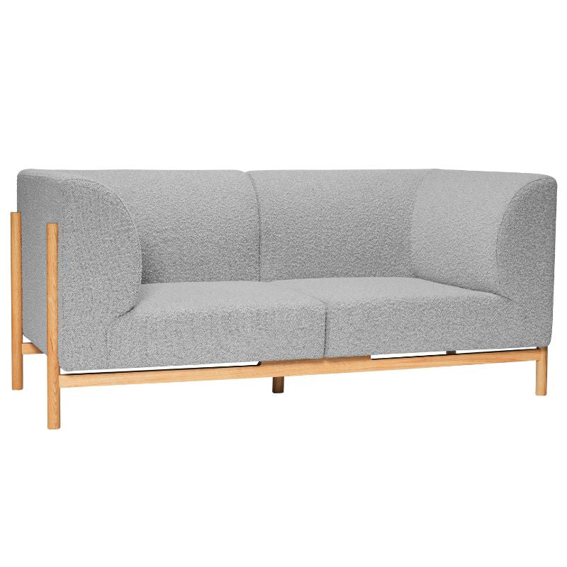 Hbsch Moment Personers Sofa Egetræ Grå Polsterstof 182x89x80