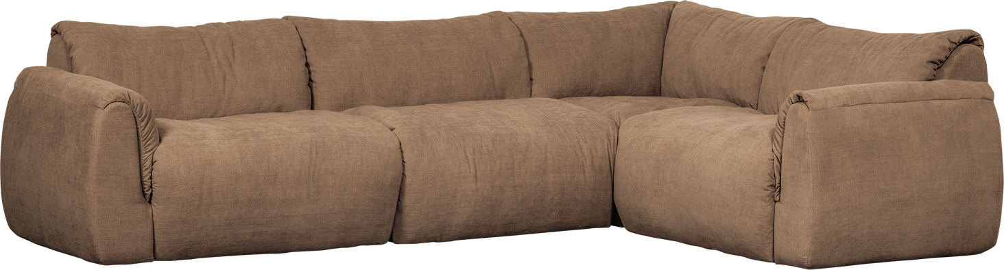 Hjørnesofa Højre Woood Baggy 301210 Brun Ocean Vævet Polyester Dun Toplag