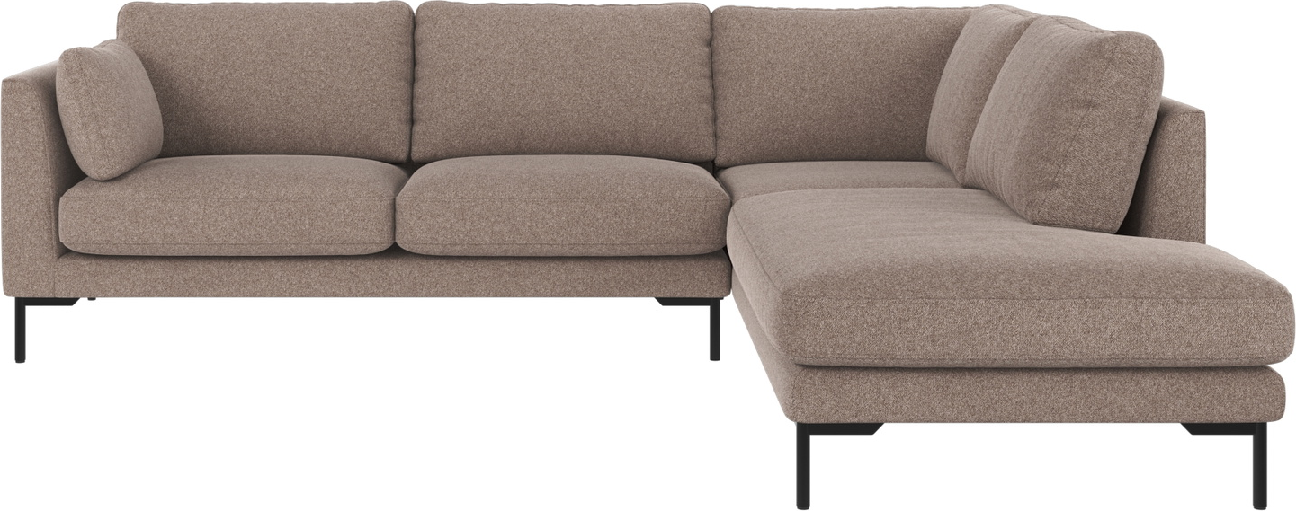 Hjørnesofa Højrevendt Rowico Corwin 83266226 Beige Stof Brenda Med Pulverlakerede Sorte Metalben