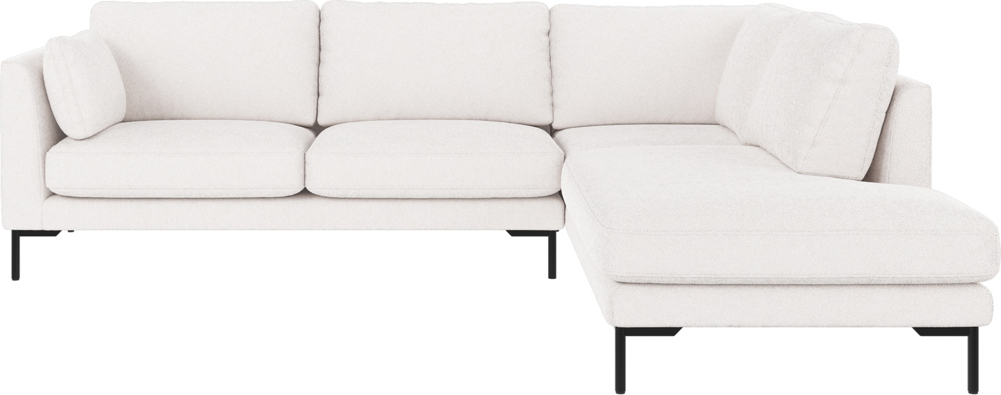 Hjørnesofa Højrevendt Rowico Corwin Hvid Bobby Stof Sorte Metalben 266x226