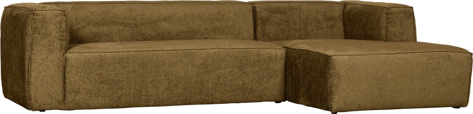 Hjørnesofa Højrevendt Woood Bean Rustfarvet Strukturvelour 305x175 Modulsofa Med Chaiselong