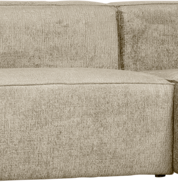Hjørnesofa Højrevendt Woood Bean Strukturvelour Creme 305x175 Chaiselong Komfort