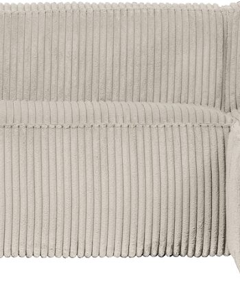 Hjørnesofa Højrevendt Woood Exclusive Bean Lys Naturfløjl 305x175x73  Robust Fsc Træramme   Groft Ribbet Stof