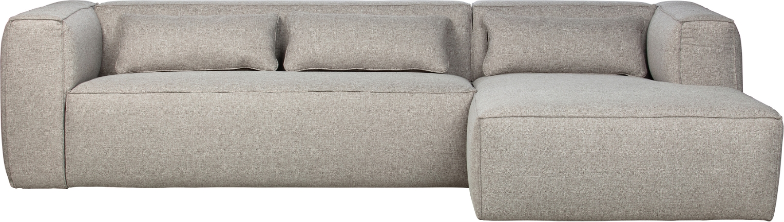 Hjørnesofa Højrevendt Woood Exclusive Bean Lysegrå Stof 305x175x73