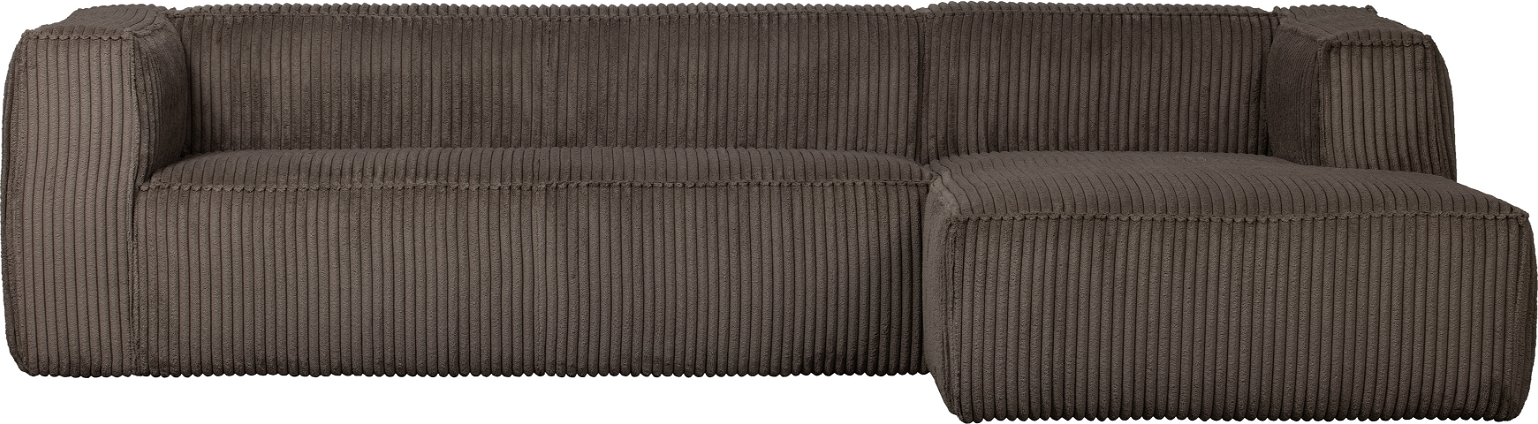 Hjørnesofa Højrevendt Woood Exclusive Bean Ribfløjl 100 Polyester Mørkebrun Sofa