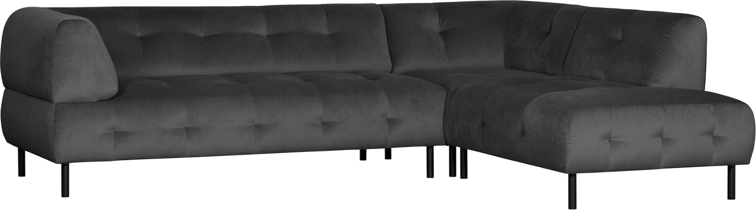 Hjørnesofa Højrevendt Woood Exclusive Lloyd Mørkegrå Loma Vasket Fløjl 267x205