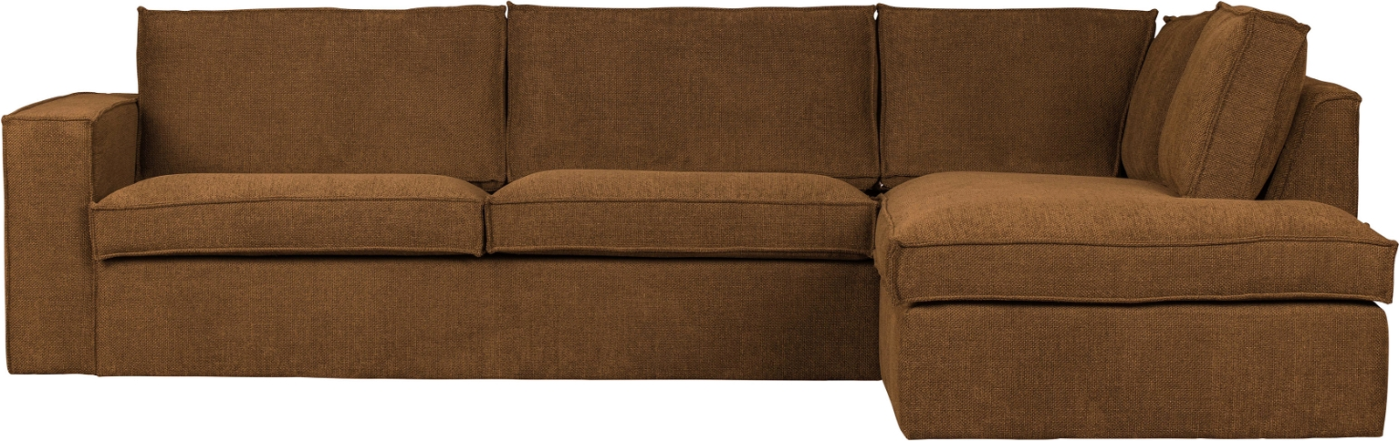 Hjørnesofa Højrevendt Woood Freddie Boucl Polyester Mørkebeige 197x283