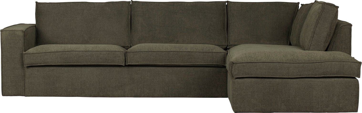 Hjørnesofa Højrevendt Woood Freddie Boucl Polyester Mørkegrøn 283197