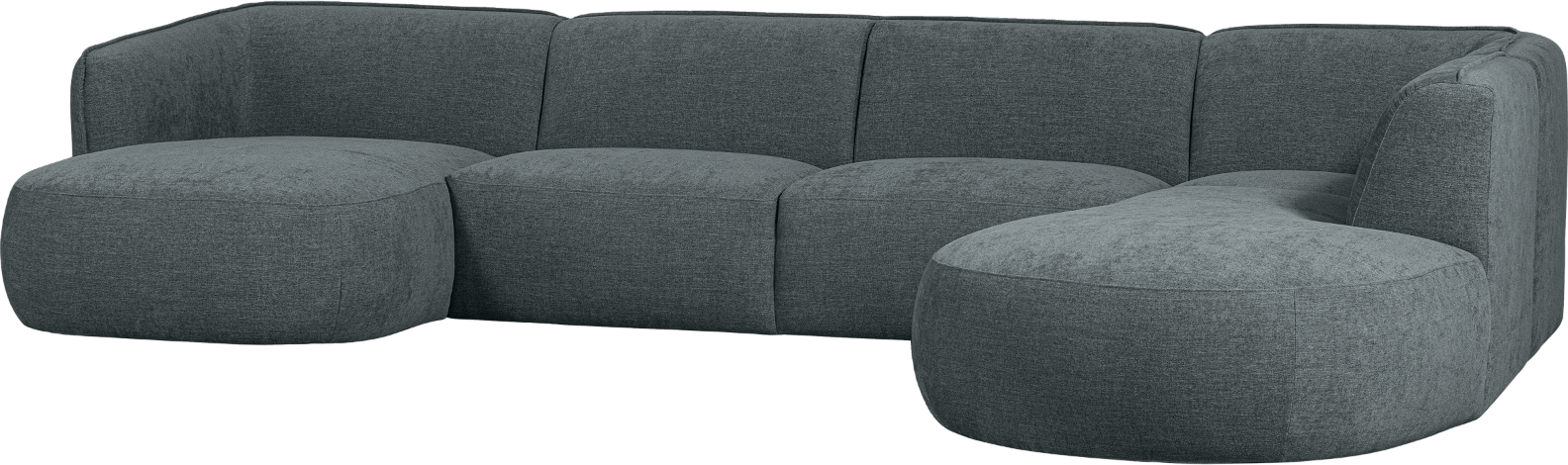 Hjørnesofa Højrevendt Woood Polly Blågrøn Polyester 353245 Exclusive Collection