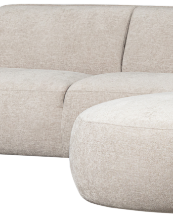 Hjørnesofa Højrevendt Woood Polly Sandfarvet Polyester 245x353