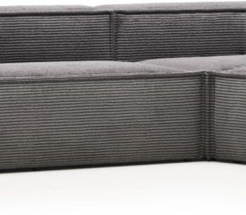 Hjørnesofa Kave Home Blok Fløjl Grå 230x320x69